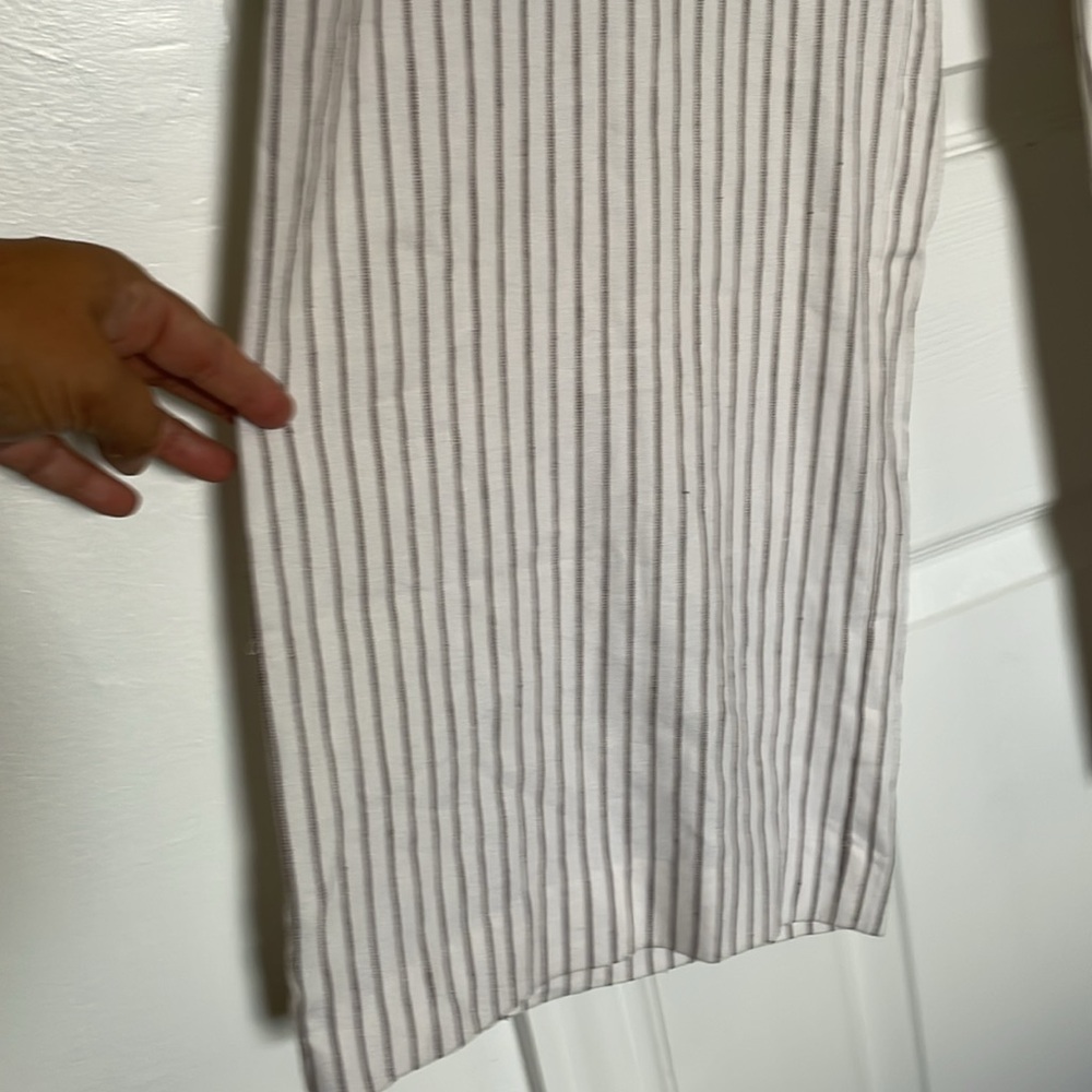 Women’s 12 Antonio Melani button fly pants wide leg linen striped lightweight - Picture 7 of 9